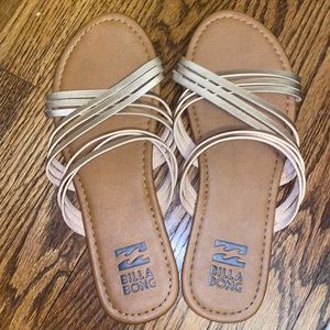 Gold Billabong Sandals